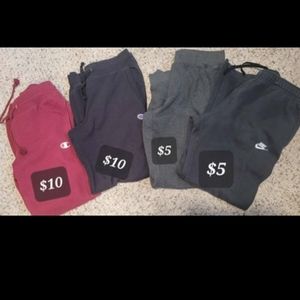 Unisex namebrand Joggers lot. 1 small. 2 med. 1 large. Individual Prices on pics